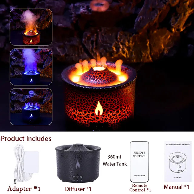 Vulkan Feuer Flamme Luftbefeuchter Aroma Diffusor Ätherisches Öl