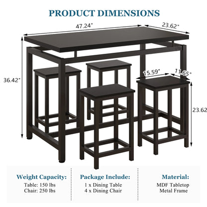 Counter Height Dining Set for 4 Set