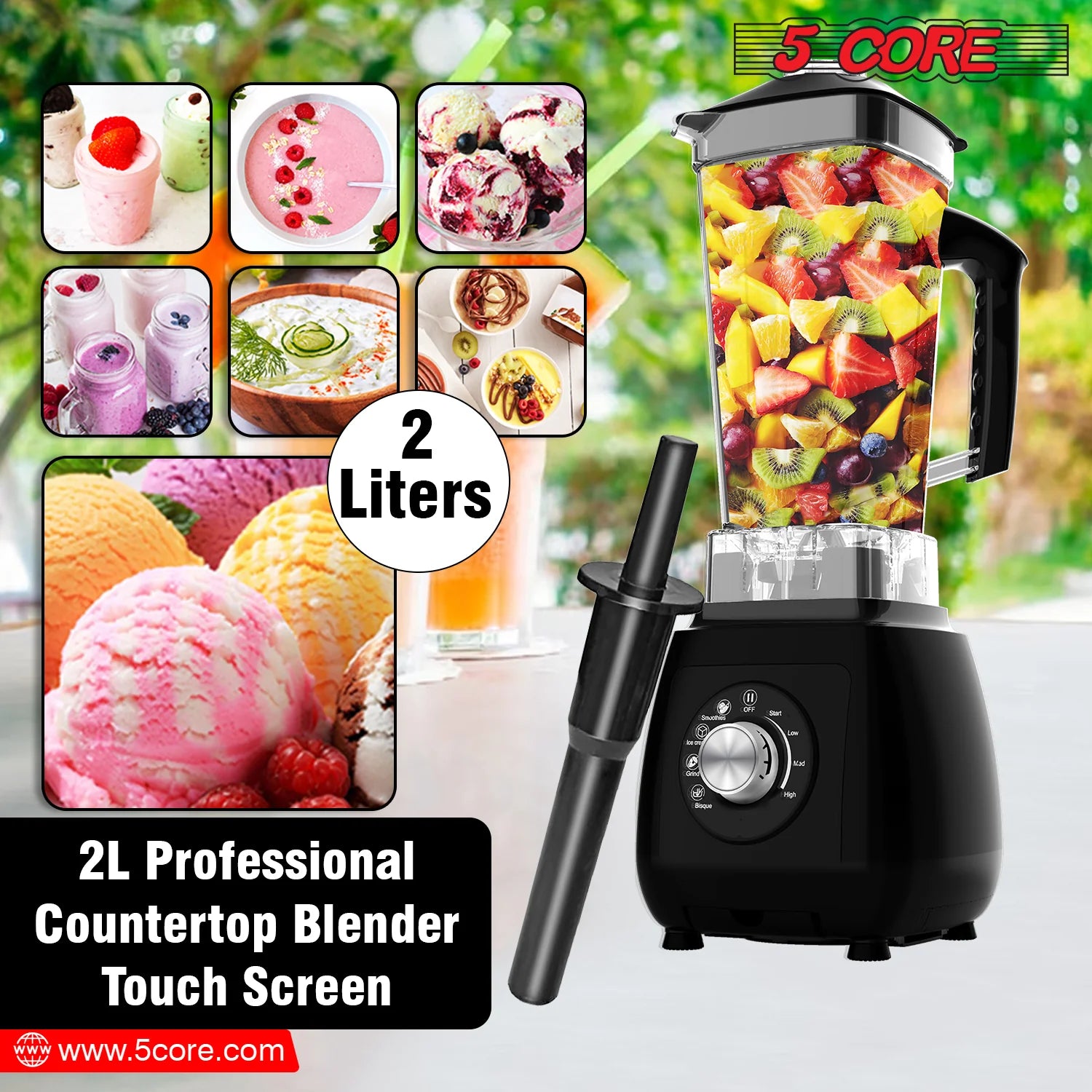 5Core Juicer Blender Machines 2000W High-Speed