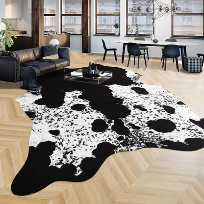 【Mother'S Day Gift】Twinnis Faux Cowhide Rug, Cute Cow Hide Rug for Living Room Bedroom Western Home Decor Faux Fur Cow Print Rugs