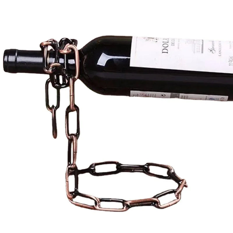 Wine Rack Decoration Suspended Iron Chain Red Wine Rack Living Room Wine Bottle European Restaurant Decoration Shelf Winecabinet