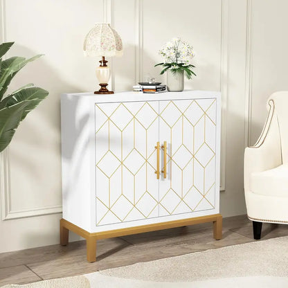 HLR Accent Cabinet with Doors, Modern Wooden Sideboard