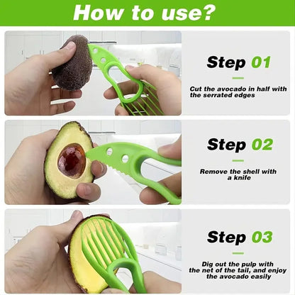 1Pc 3 in 1 Multifunctional Avocado Slicer, Avocado Pitters, Avocado Cutter, Kitchen Gadgets