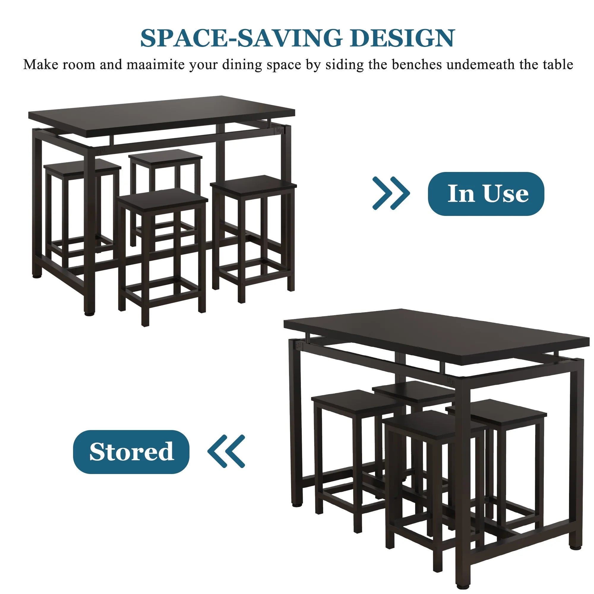 Counter Height Dining Set for 4 Set