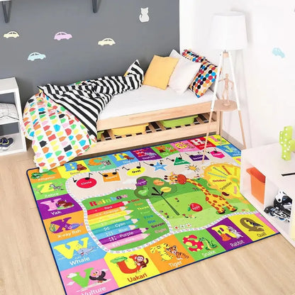 【Mother'S Day Gift】Junovo Kids Playmats Educational Fun Area Rugs Play Mat Soft Animal Learning Rugs Carpet for Children Room Bedroom Playroom