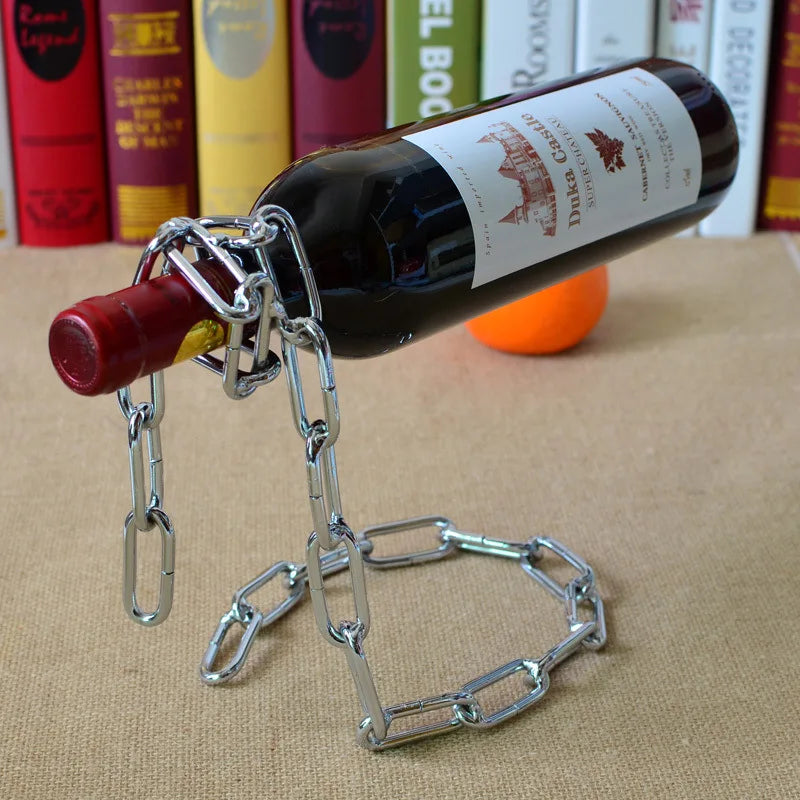 Wine Rack Decoration Suspended Iron Chain Red Wine Rack Living Room Wine Bottle European Restaurant Decoration Shelf Winecabinet