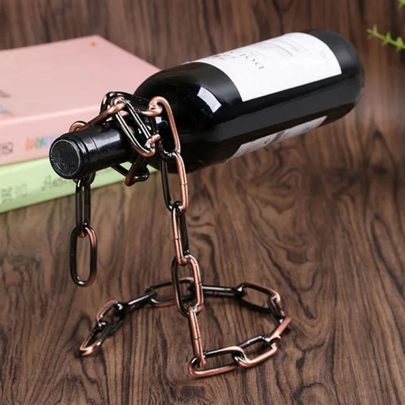 Wine Rack Decoration Suspended Iron Chain Red Wine Rack Living Room Wine Bottle European Restaurant Decoration Shelf Winecabinet