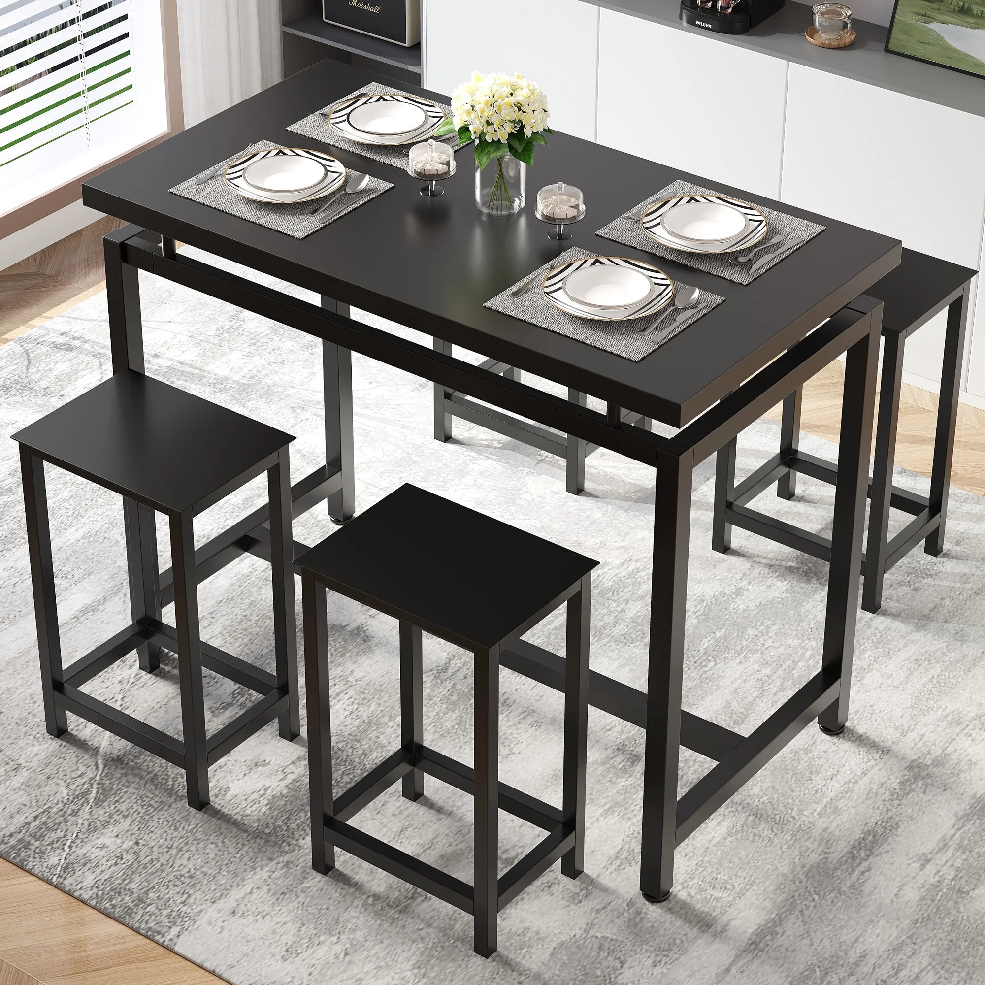 Counter Height Dining Set for 4 Set