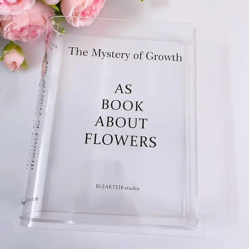 Book Vase for Flowers, Acrylic Clear Book Flower Vase