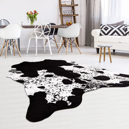 【Mother'S Day Gift】Twinnis Faux Cowhide Rug, Cute Cow Hide Rug for Living Room Bedroom Western Home Decor Faux Fur Cow Print Rugs