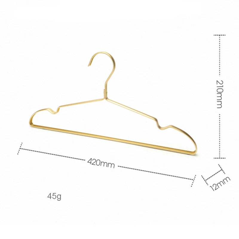 5/10Pcs Matte Gold Clothes Hanger Aluminum Alloy Clothing Drying Rack anti -Slip Dress Towel Coat Hangers Wardrobe Organizer