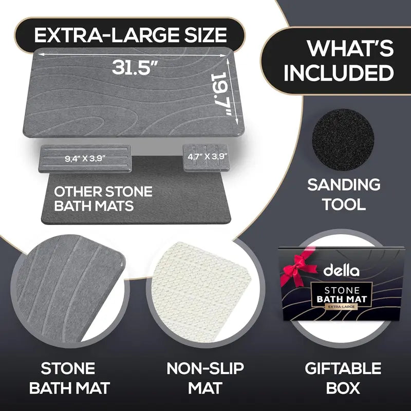 Della Premium Stone Bath Mat