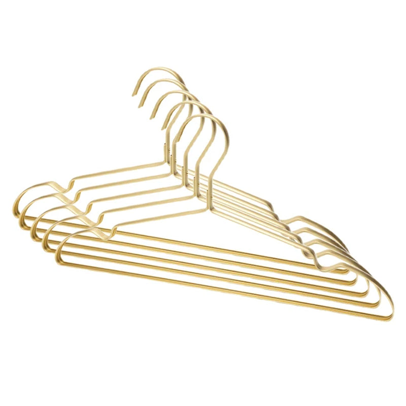 5/10Pcs Matte Gold Clothes Hanger Aluminum Alloy Clothing Drying Rack anti -Slip Dress Towel Coat Hangers Wardrobe Organizer