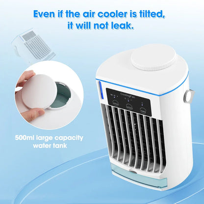 Luftkühler-Ventilator, tragbarer Mini-Luftbefeuchter, Luftreiniger, Desktop-Kühlventilator, Nebel-Klimaanlage für das Sommerbüro zu Hause, USB