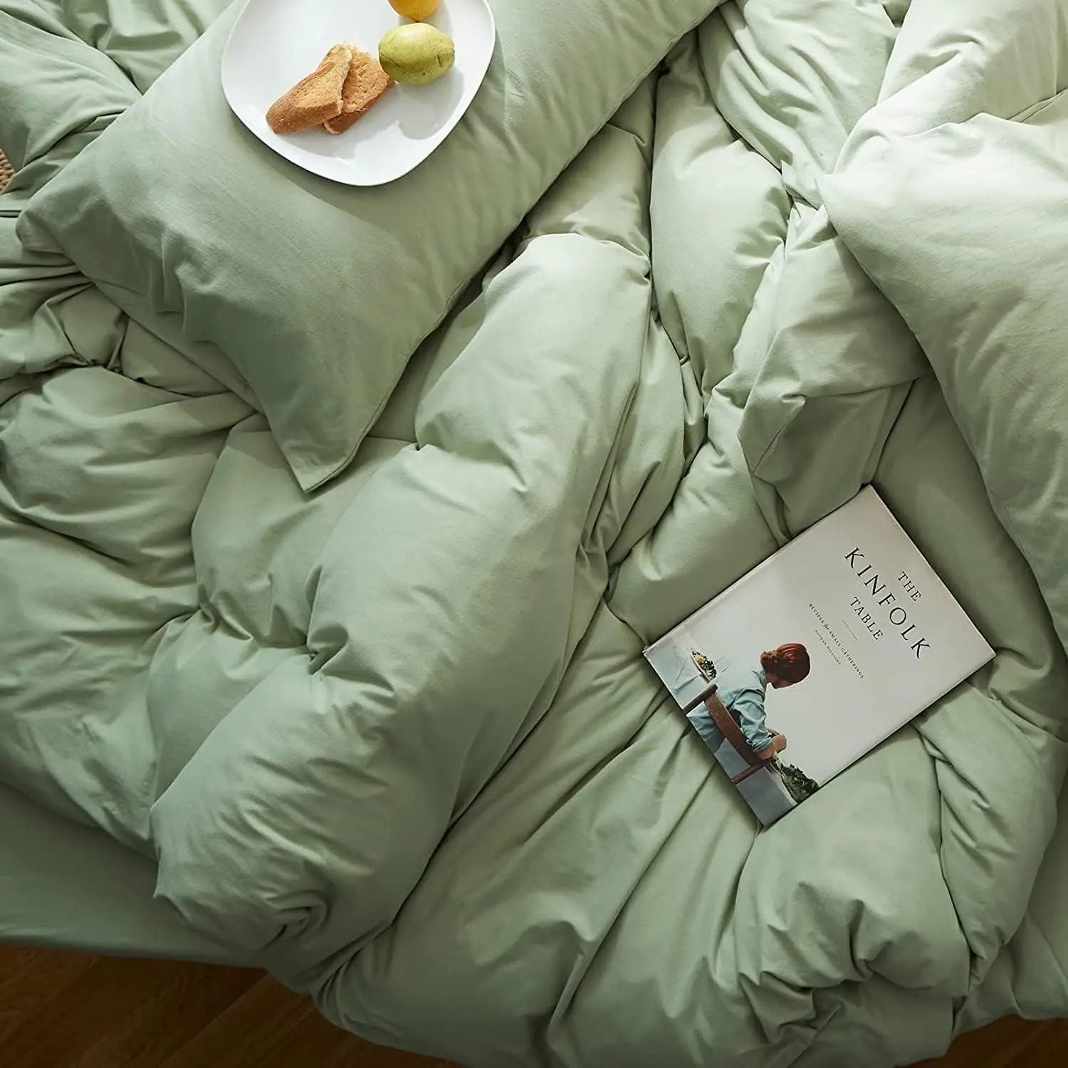 Solid Color Duvet Cover and Pillowcase Set