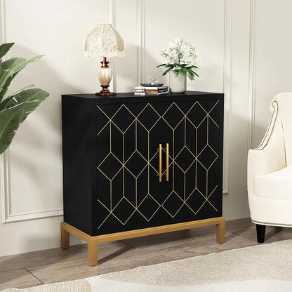 HLR Accent Cabinet with Doors, Modern Wooden Sideboard