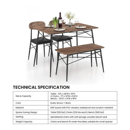 Giantex Dining Table Set, Kitchen Table, Dining Chairs