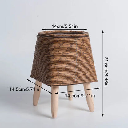 Nordic Flower Shelf Imitation, Rattan Flower Pot Woven 