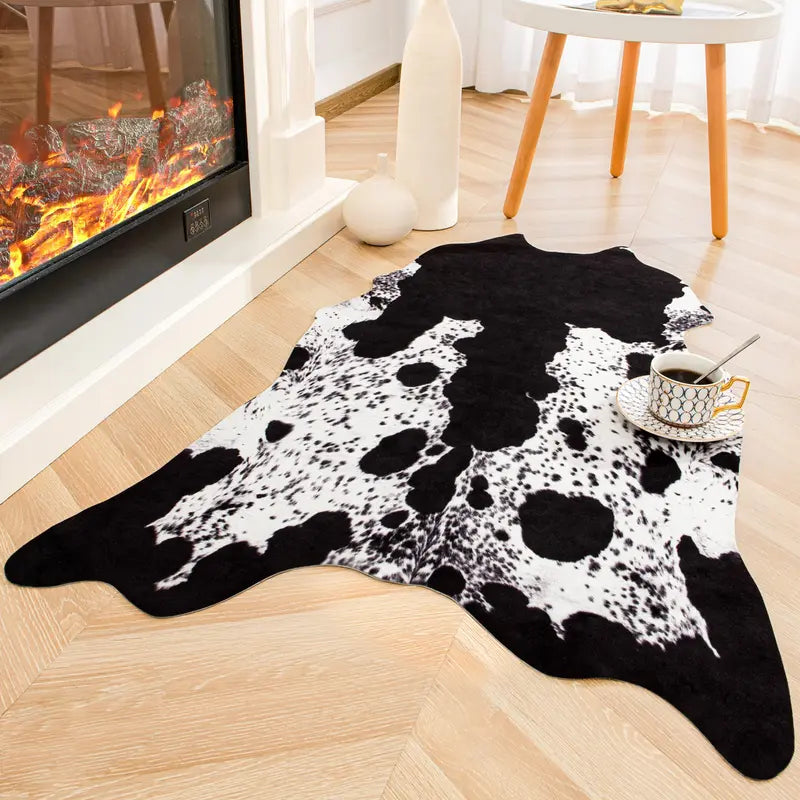 【Mother'S Day Gift】Twinnis Faux Cowhide Rug, Cute Cow Hide Rug for Living Room Bedroom Western Home Decor Faux Fur Cow Print Rugs