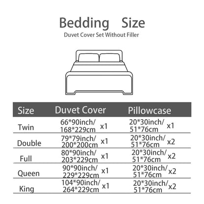 Solid Color Duvet Cover and Pillowcase Set