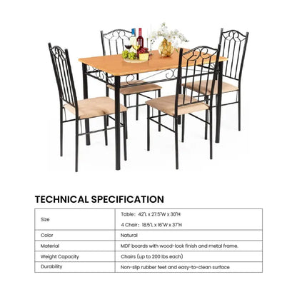 Giantex Dining Table Set, Kitchen Table, Dining Chairs