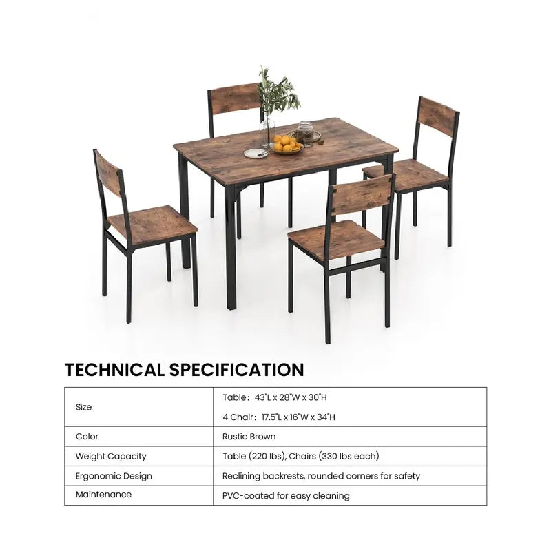 Giantex Dining Table Set, Kitchen Table, Dining Chairs