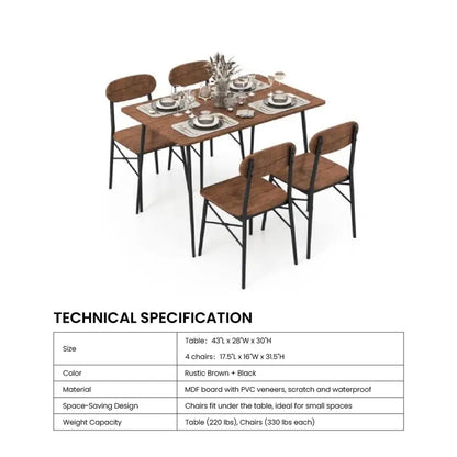 Giantex Dining Table Set, Kitchen Table, Dining Chairs