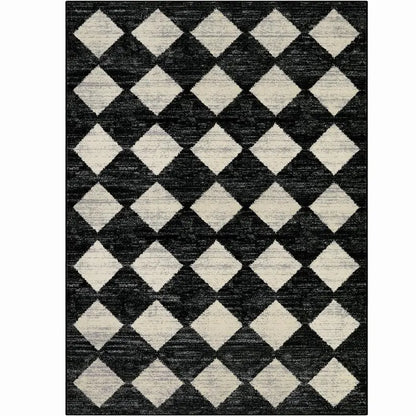 Lahome Washable Rugs,Soft Checkered Rugs for Bedroom Non Slip Living Room Rugs Dining Room Rugs for under Table