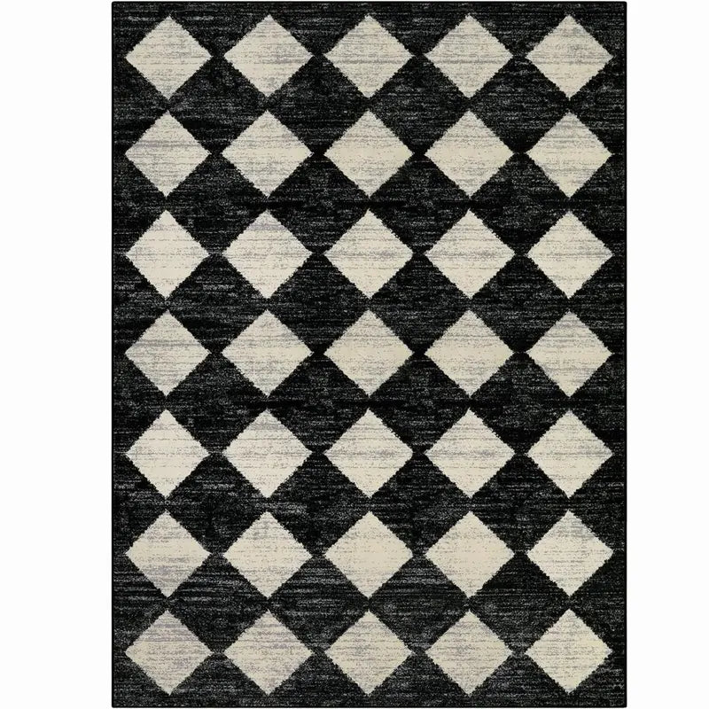 Lahome Washable Rugs,Soft Checkered Rugs for Bedroom Non Slip Living Room Rugs Dining Room Rugs for under Table