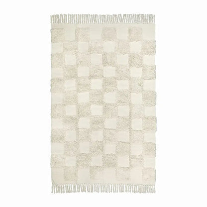 Lahome Checkered Boho Area Rugs for Bedroom ,Washable Area Rug Indoor Bath Door Rugs with Tassels