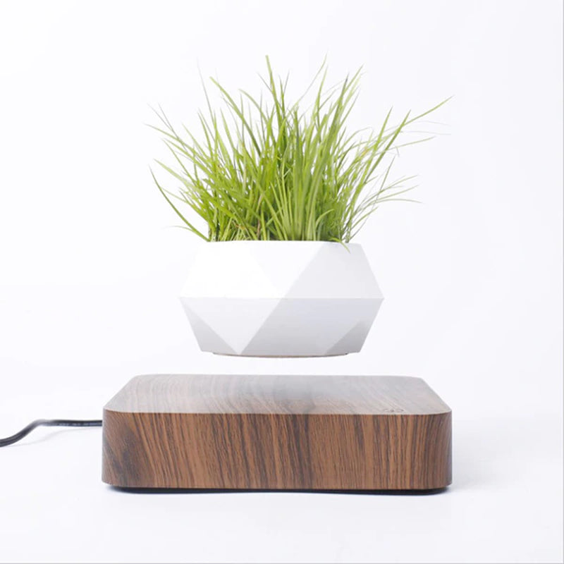 2021 Levitating Air Bonsai Pot Rotation Flower Pot Planters Magnetic Suspension Floating Pot Potted Plant Home Desk Decor