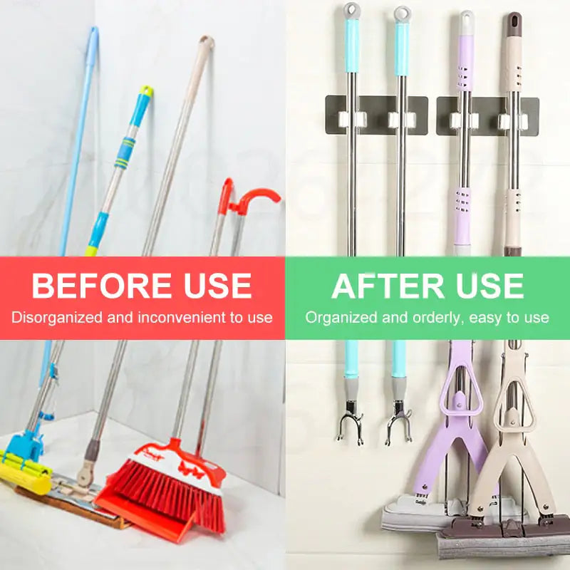 Adhesive Multi-Purpose Broom/Mop Holder