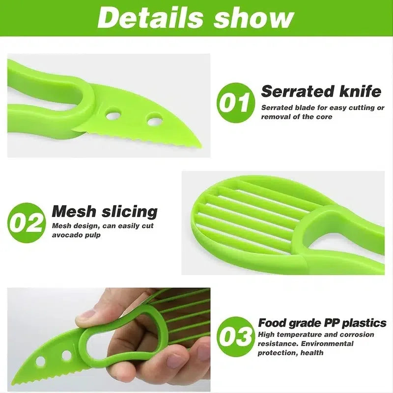 1Pc 3 in 1 Multifunctional Avocado Slicer, Avocado Pitters, Avocado Cutter, Kitchen Gadgets