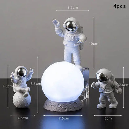 Wohndeko-Set mit Astronauten und Mond